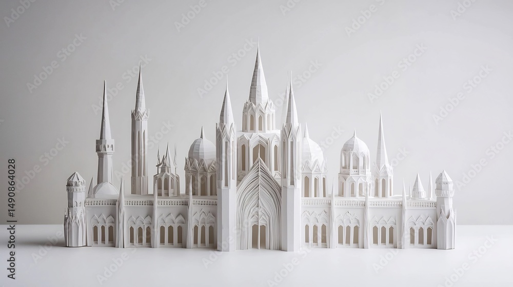 Obraz premium White architectural model city