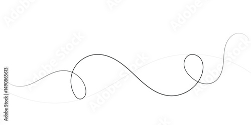 Abstract black and white line art background with flowing curves
This elegant abstract background features flowing, overlapping lines in black and a faint grey white overlay