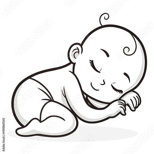 Sleeping baby silhouette