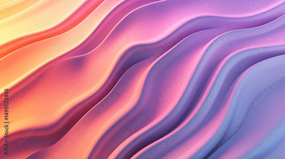 Obraz premium Abstract pastel waves, flowing, gradient colors.