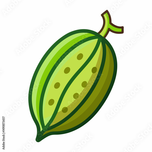 Bitter Melon icon on white background 