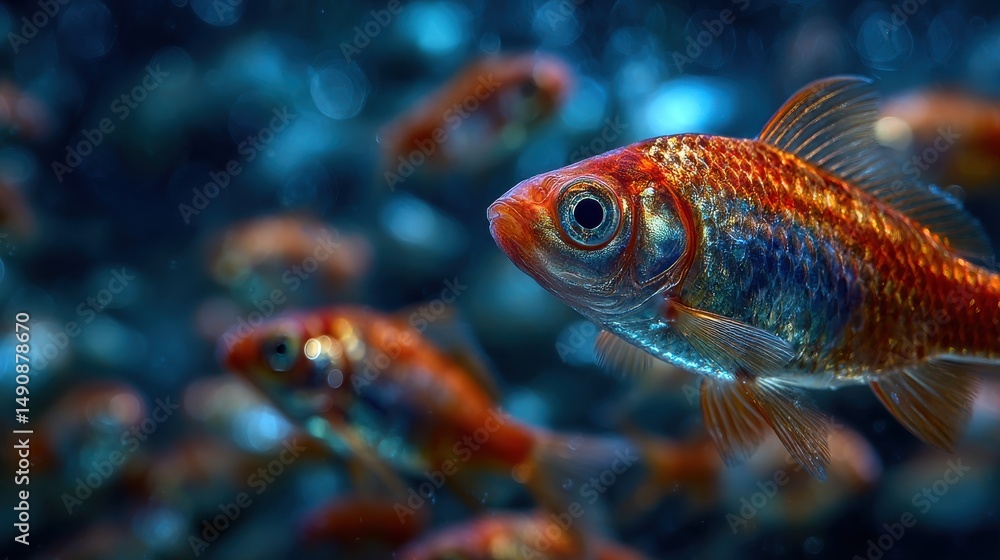 Vibrant underwater scene, colorful fish swimming in a clear blue environment, highlighting aquatic life diversity and beauty. Vibrant underwater scene, colorful fish swimming in a clear blue environment, highlighting aquatic life diversity and beauty.
