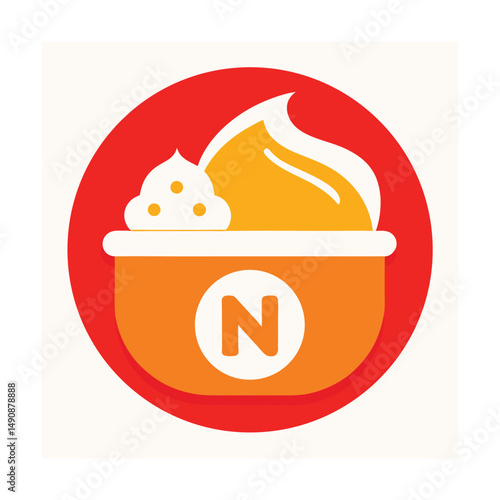North Indian Restaurant Logo with Naan and Butter