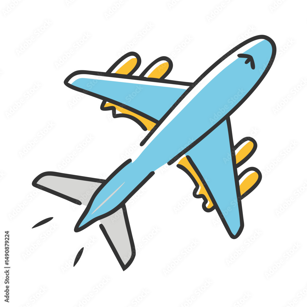 Fototapeta premium airplane icon, airplane vector illustration-simple illustration of airplane, perfect for airplane logos and icons