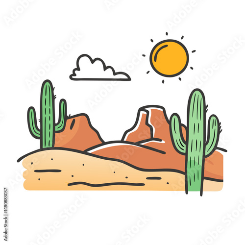 arizona desert icon, arizona desert vector illustration-simple illustration of arizona desert, perfect for arizona desert logos and icons