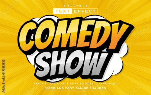 Comedy Show editable text effect in comic style