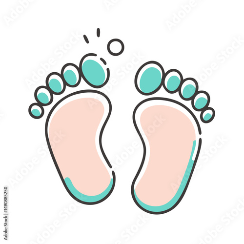 baby feet clean icon, baby feet clean vector illustration-simple illustration of baby feet clean, perfect for baby feet clean logos and icons