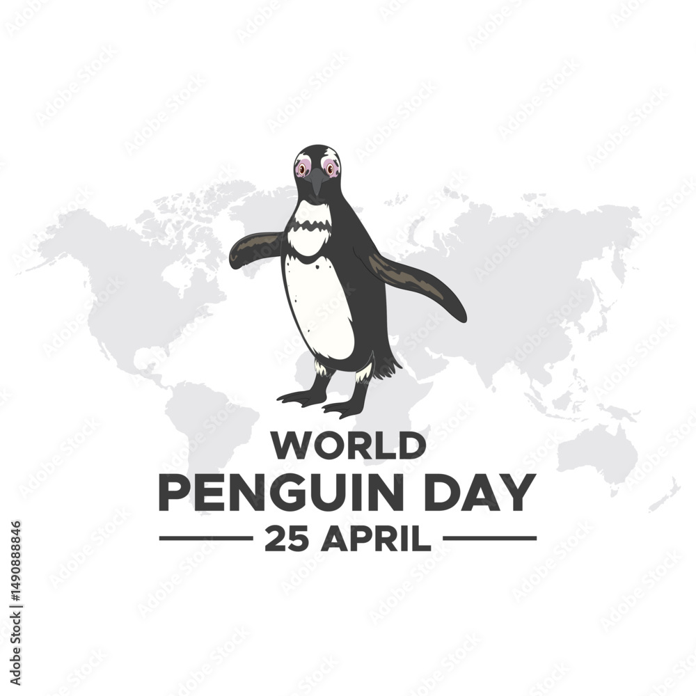 World Penguin Day. Save the Penguins. World penguin day April 25 vector illustration, suitable for web banner poster or card campaign. World Penguin Day. Save the Penguins. World penguin day April 25 vector illustration, suitable for web banner poster or card campaign.