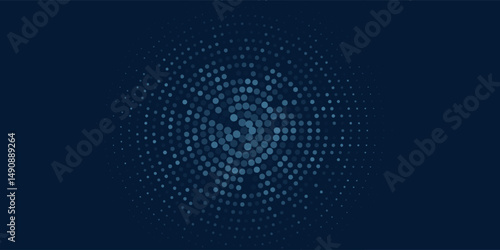 Flowing dot particles wave curve pattern blue and green gradient light isolated on black background in concept of AI technology, science, music. Vector illustration