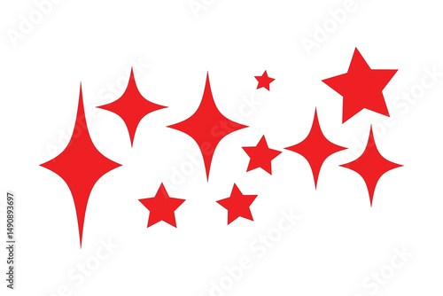 Shining stars icon set.stars collection. Different star shapes clean.