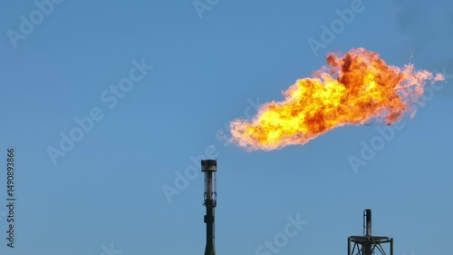 the flaring of waste gas