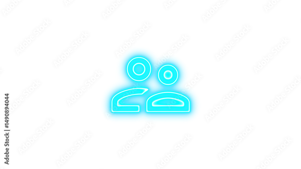 Obraz premium Neon account supervisor icon glow with transparent background