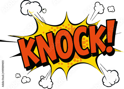 Vibrant Knock Comic Book Sound Effect Graphic Design Element perfect for games websites and social media posts