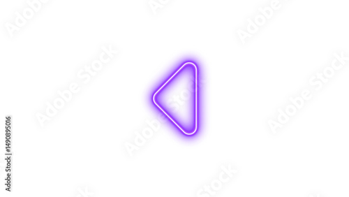 Free Download Glowing Triangular Shape, Neon caret left icon glow with transparent background - GFXLoad