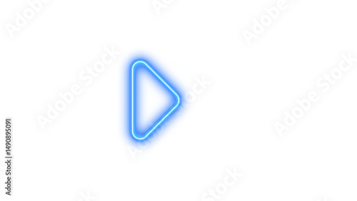 Free Download Glowing Neon Play Button Icon, Neon caret right icon glow with transparent background - GFXLoad
