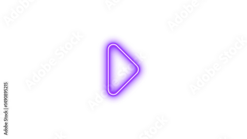 Free Download Glowing Neon Play Button Icon, Neon caret right icon glow with transparent background - GFXLoad