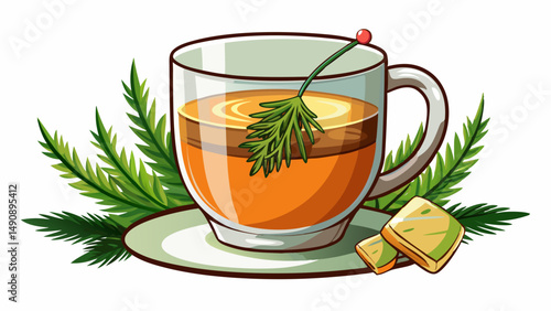 ced tea in glass with tea bag isolate don white background.. Very beautiful