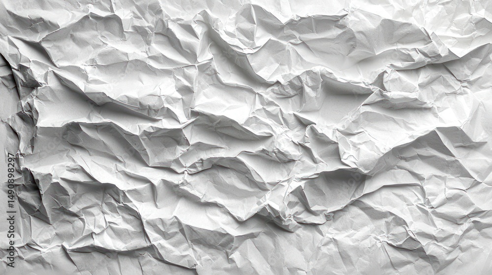 Fototapeta premium Crumpled white paper texture