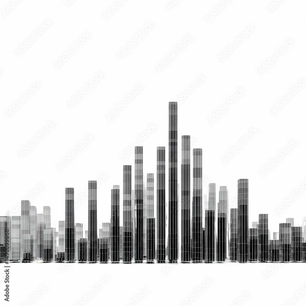 Obraz premium Monochromatic Cityscape Abstract Architectural