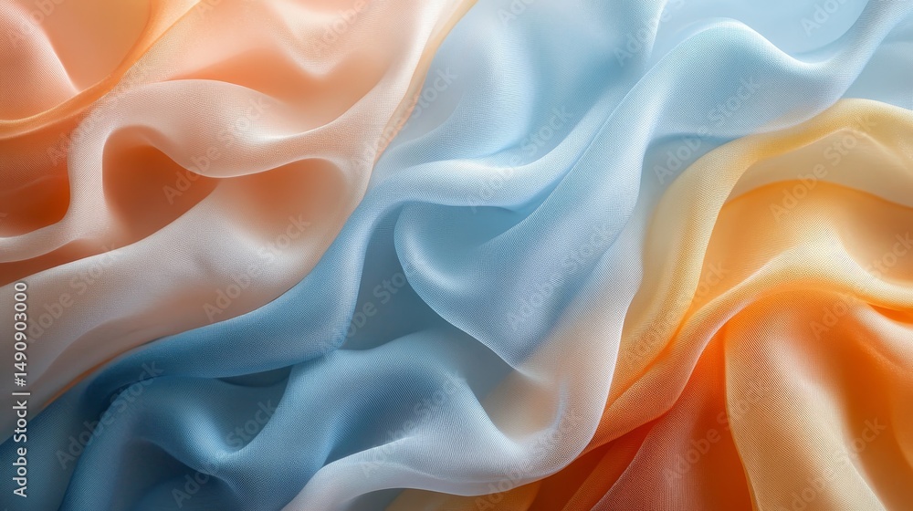 Obraz premium Soft, flowing fabrics in pastel color blends.