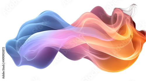 Captivating Swirls of Colorful Smoke Flowing Gracefully Through the Air in Ethereal Patterns
