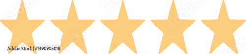 Five Star Rating High-Quality Graphic Design Element