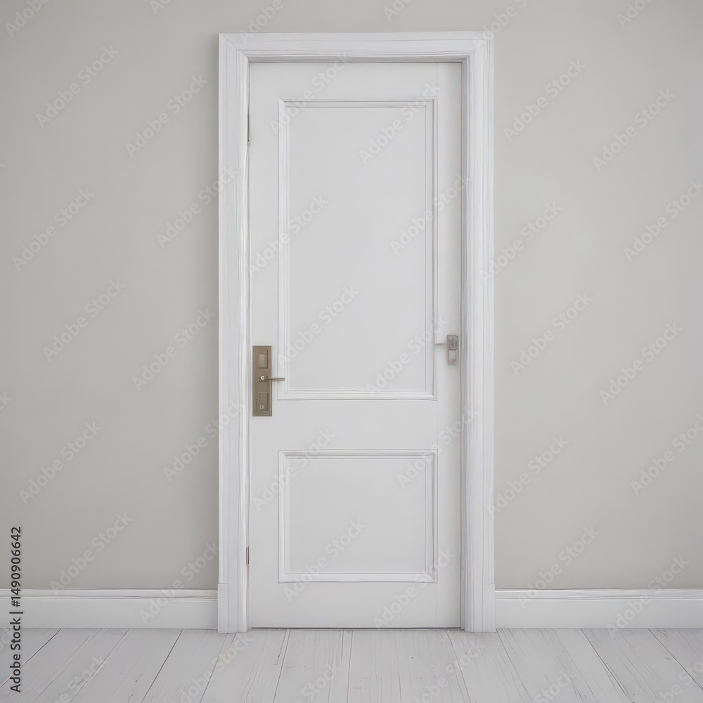 Crisp white door, closed, elegant handle Studio shot , contemporary, minimalist, sleek Crisp white door, closed, elegant handle Studio shot , contemporary, minimalist, sleek