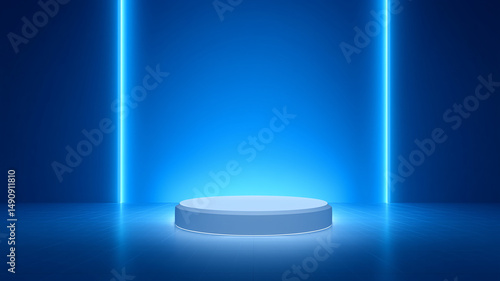 abstract technology background of empty stage with spotlight