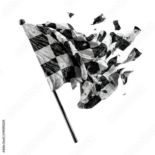 Dramatic Black and White Checkered Flag