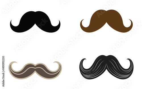 vector mustache set
