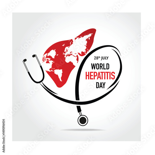 world hepatitis day, 28 july hepatitis day,simple typography and world map concept about hepatitis day editable social media template, simple typography.