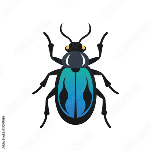 A colorful beetle vector art illustration