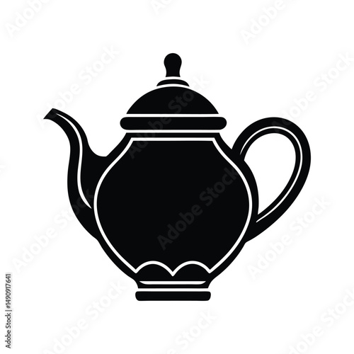 A silhouette teapot stencils vector art illustration