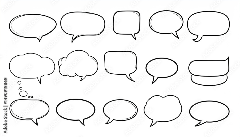Fototapeta premium Cartoon Speech Bubbles Collection.