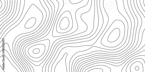 White topology and topography vector design abstract background contour map texture for print works . black curve line background with wave shape vector illustration