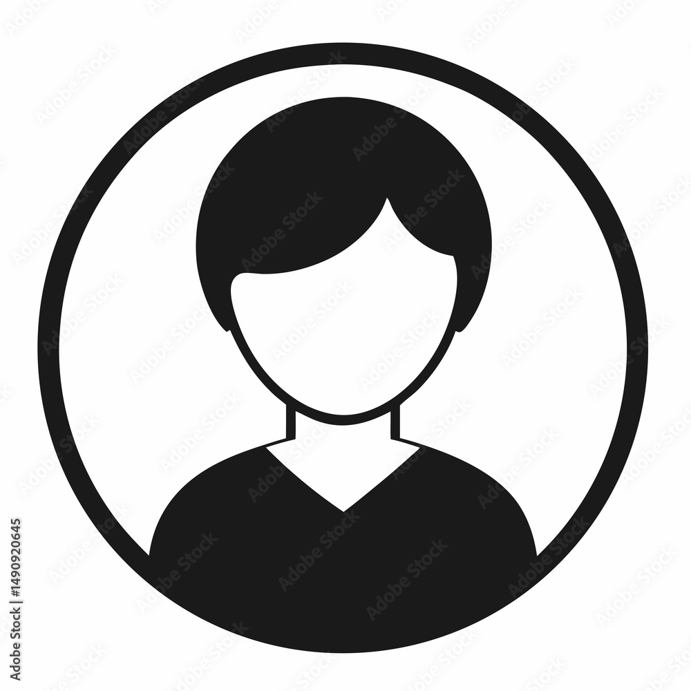 Silhouette of a persons head and shoulders simple icon design
Silhouette of a persons head and shoulders simple icon design