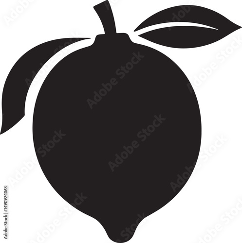Black Silhouette Lemon Fruit Icon