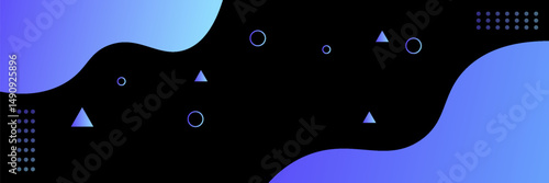 template banner with blue gradient color. design with liquid shape. Dari color background.