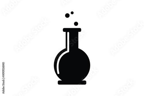 Bunsen burner art silhouettes with white background