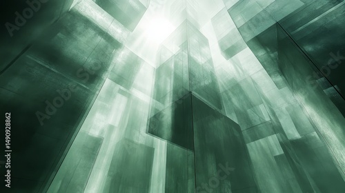 Wallpaper Mural Abstract perspective of  interlocking translucent cubes. Torontodigital.ca