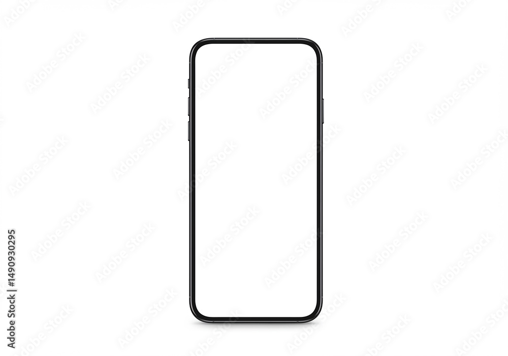 Smartphone with blank white screen isolated on white background, mockup. Mobile phone, digital device. Smartphone with blank white screen isolated on white background, mockup. Mobile phone, digital device.