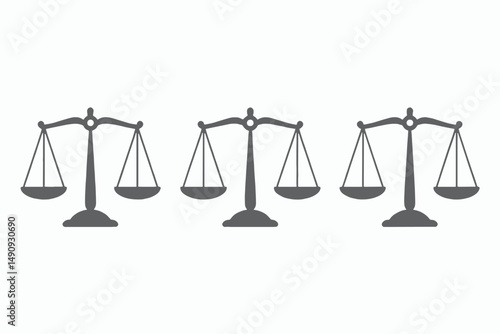 Scales of Justice Icon Set Legal Law Balance Symbol