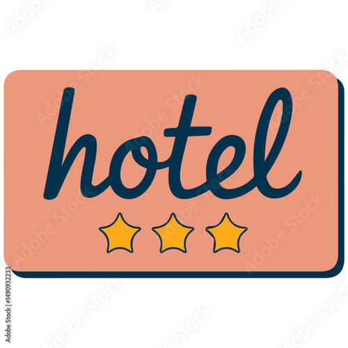 three star hotel banner isolated vector illustration