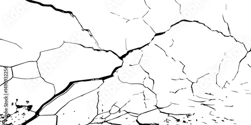 Closeup of dry fissure ground. White dried and cracked ground earth background.Gray crack on earth texture. erosion.	