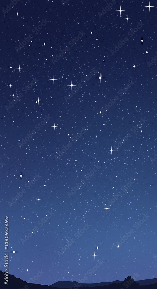 Fototapeta premium Celestial Night: Deep Blue Starry Sky