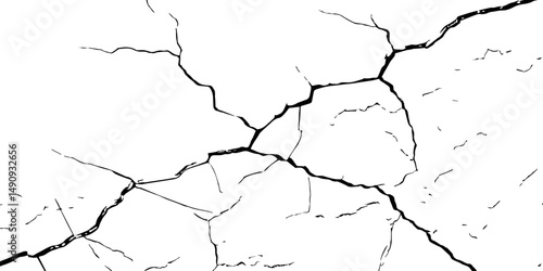 The Grunge background of The ground cracks on white background, black and white scratched texture,  vector illustrator background, Dirty monochrome pattern vector. Vector. Illustration.