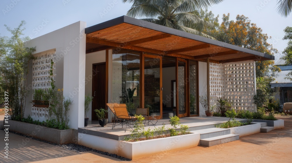 Obraz premium Modern minimalist house exterior design