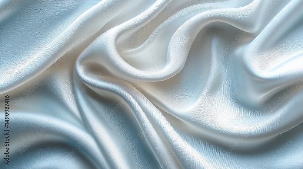 Obraz premium Soft, flowing folds of shimmering, light cream-colored silk.