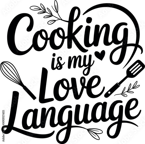 Cooking svg typography design.