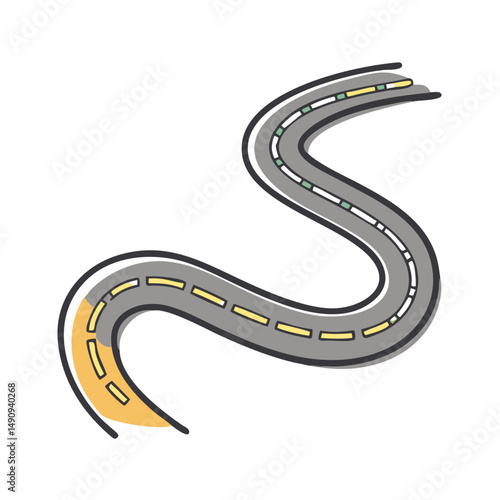 curving tarred road icon, curving tarred road vector illustration-simple illustration of curving tarred road, perfect for curving tarred road logos and icons